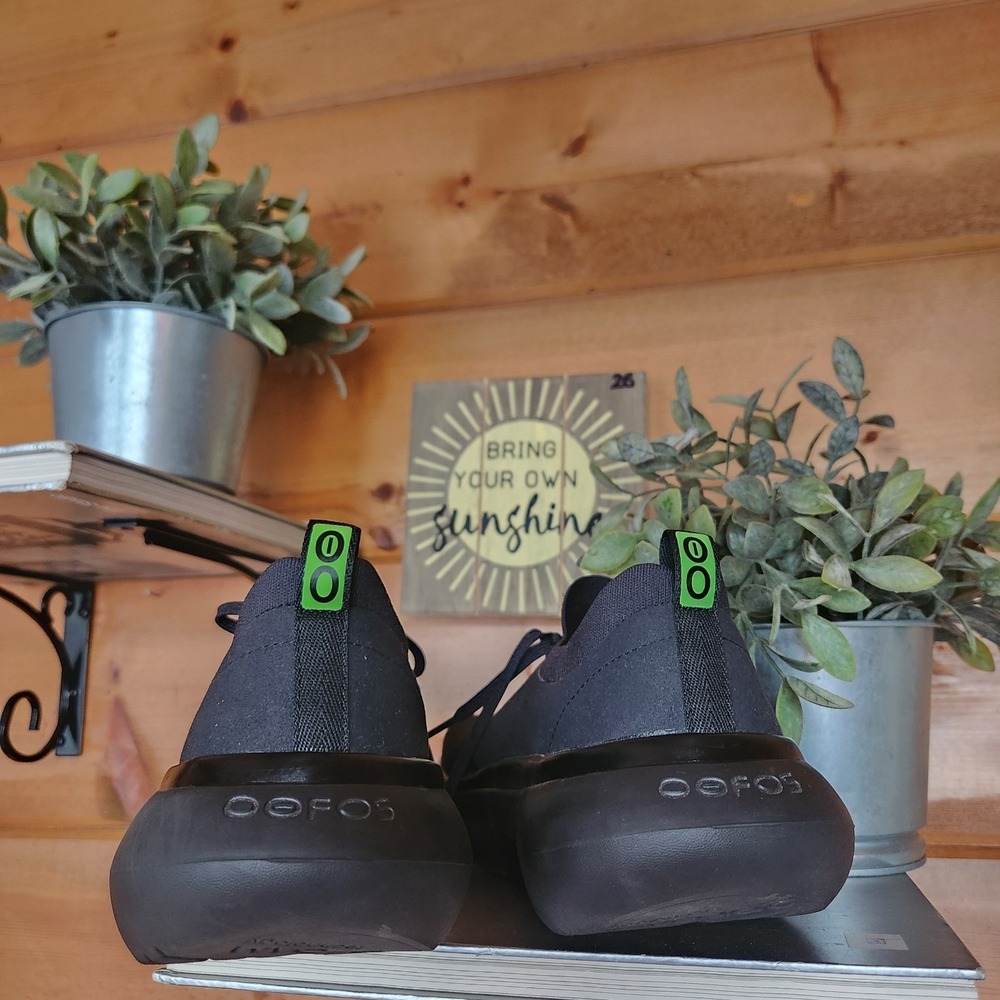 OOFOS OOMY Strise Recovery Sneakers Black Platform Comfort Running Shoes Sz 9.5 - Picture 7 of 10